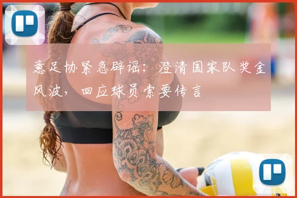意足协紧急辟谣：澄清国家队奖金风波，回应球员索要传言